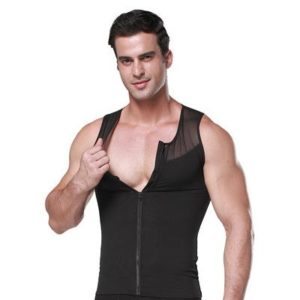 Body Shaper bröstkompressionsväst, Shapewear för män - Svart