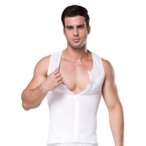 Body Shaper bröstkompressionsväst, Shapewear för män - Vit